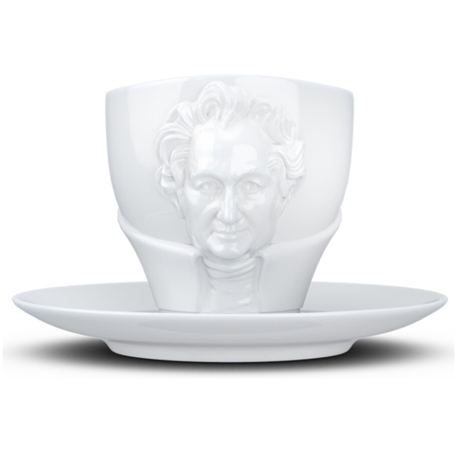 Чайная пара фарфоровая 260 мл белая Goethe