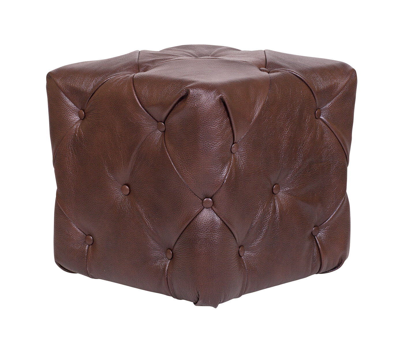 Пуфик мягкий коричневый Amrit brown leather