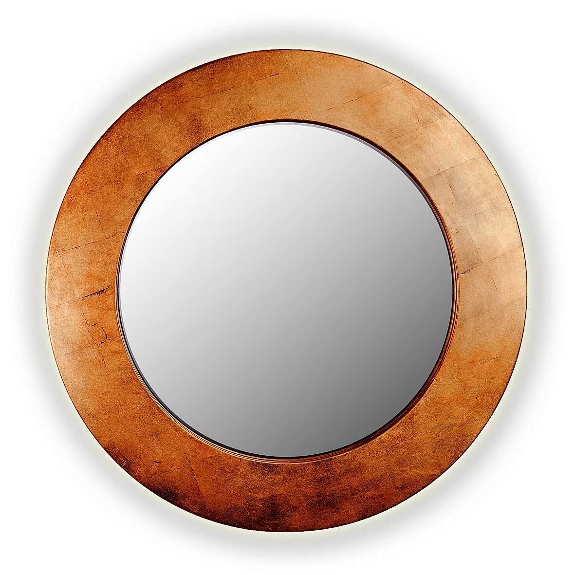 Бронзовое зеркало круглое настенное PIECES
