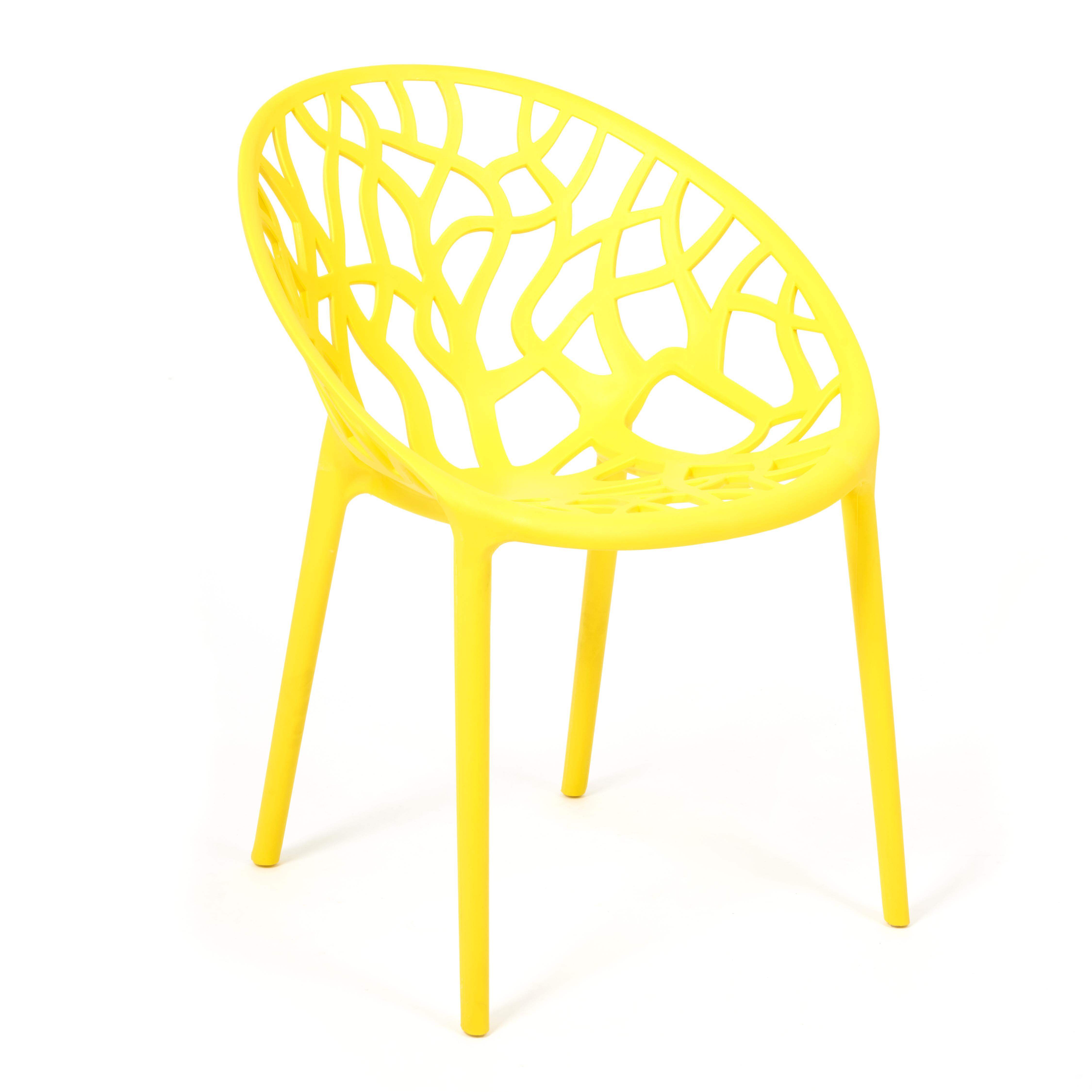 Пластиковое кресло желтое Bush