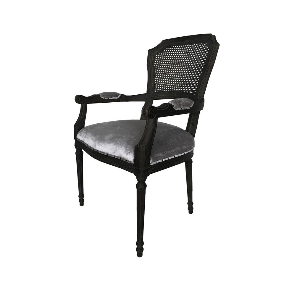 Обеденное кресло с жесткими подлокотниками темно-серое Roomers Furniture