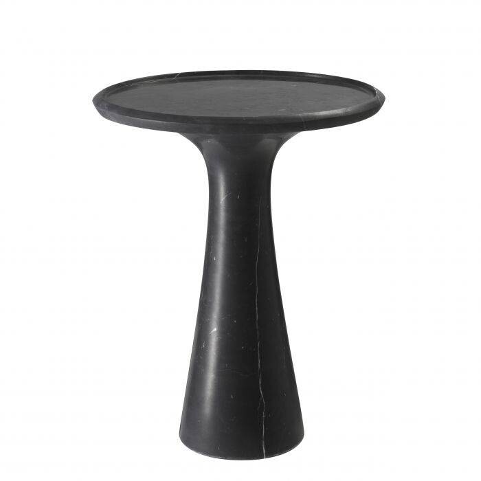 Приставной столик мраморный черный 60 см Pompano Low