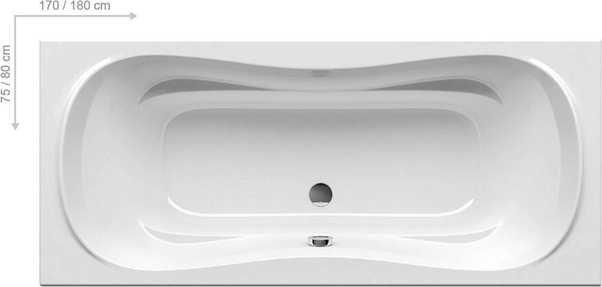 Ванна акриловая 180х80 см белая Ravak Campanula II CB21000000