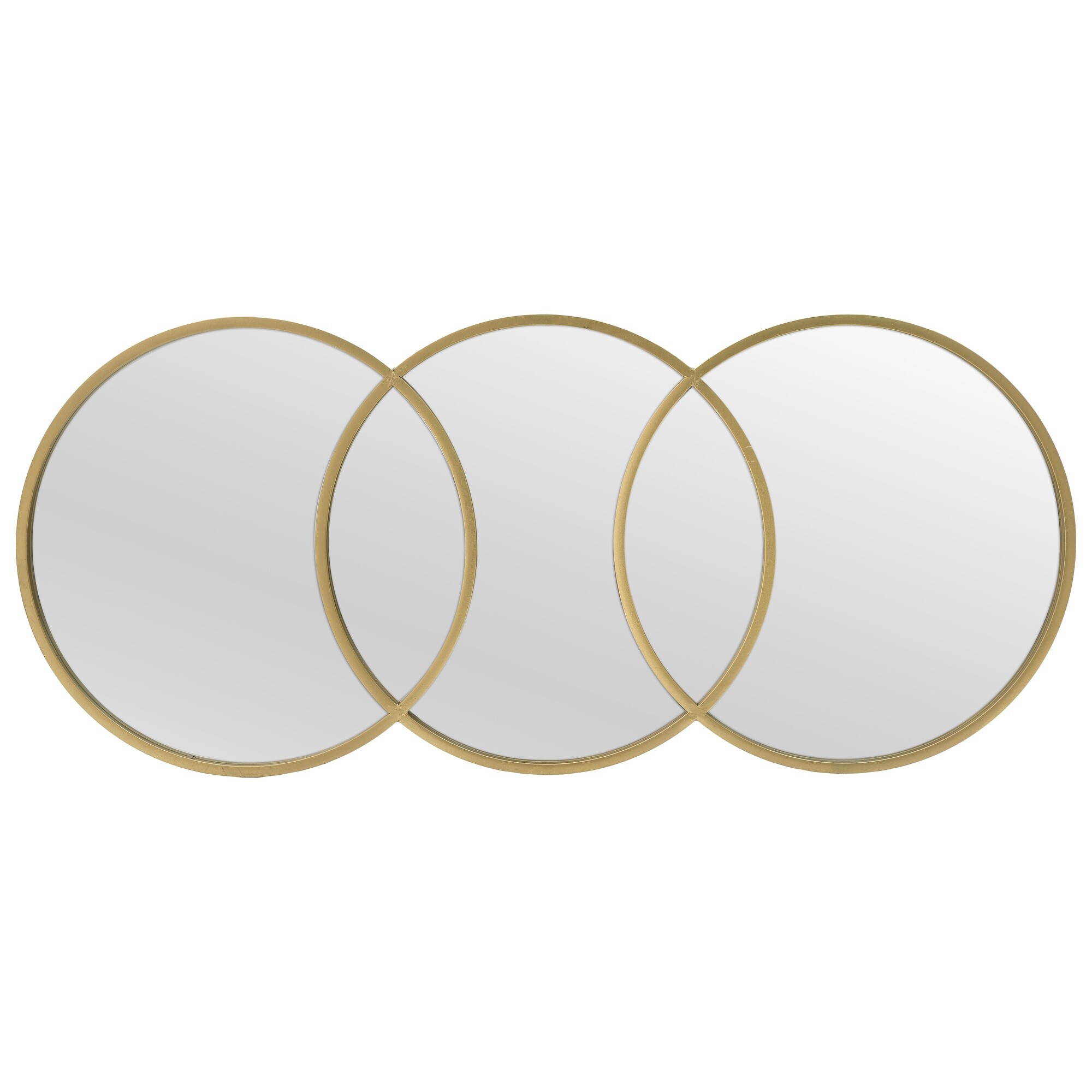 Зеркало настенное тройное в металлической раме 40х92 см золотое 111768
