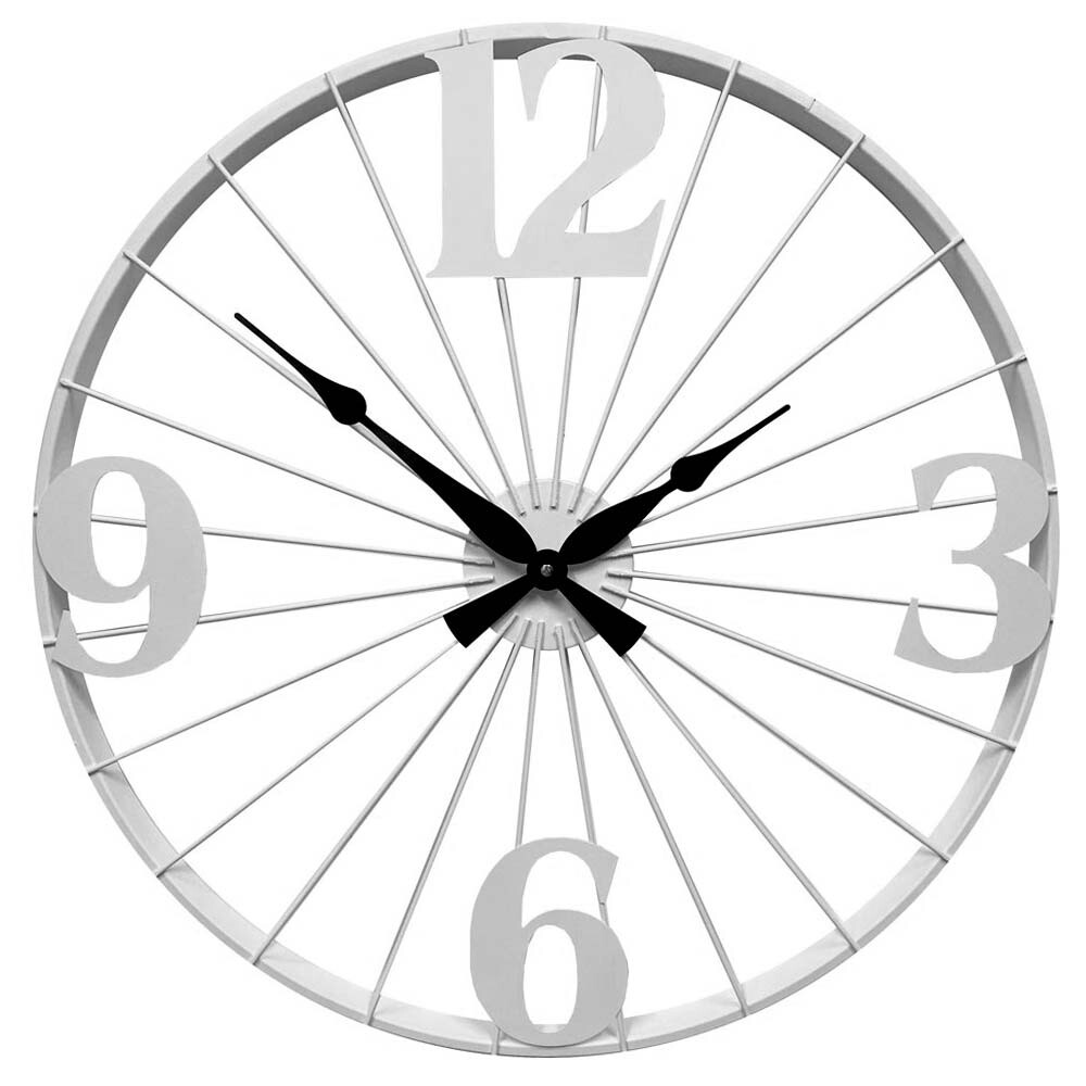 Часы настенные круглые из металла 70 см White