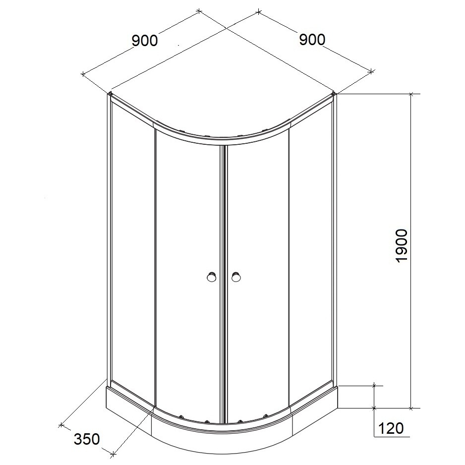Душевой уголок четверть круга с низким поддоном 90х90 см черный Parly ZE911B - изображение 7