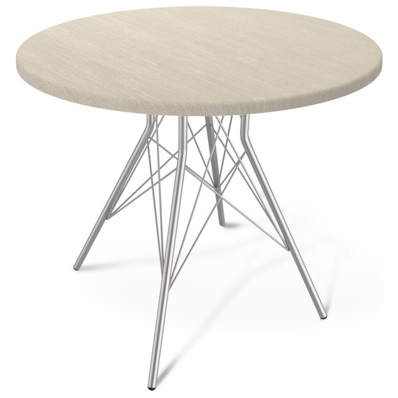 Обеденный стол круглый на металлических ножках 80 см хром, ассаль SHT-TU2-1-80