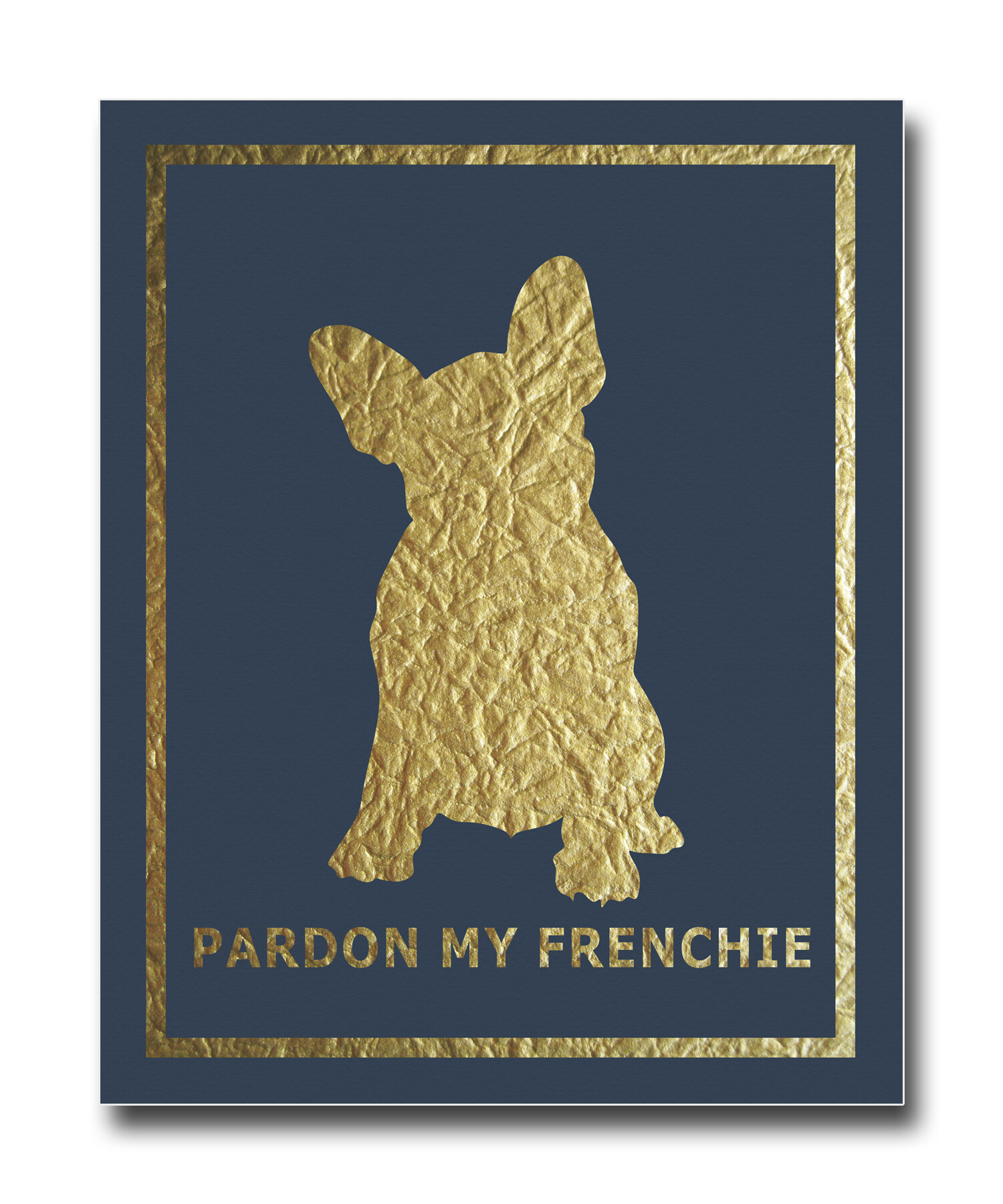 Постер French Dog на синем фоне A3