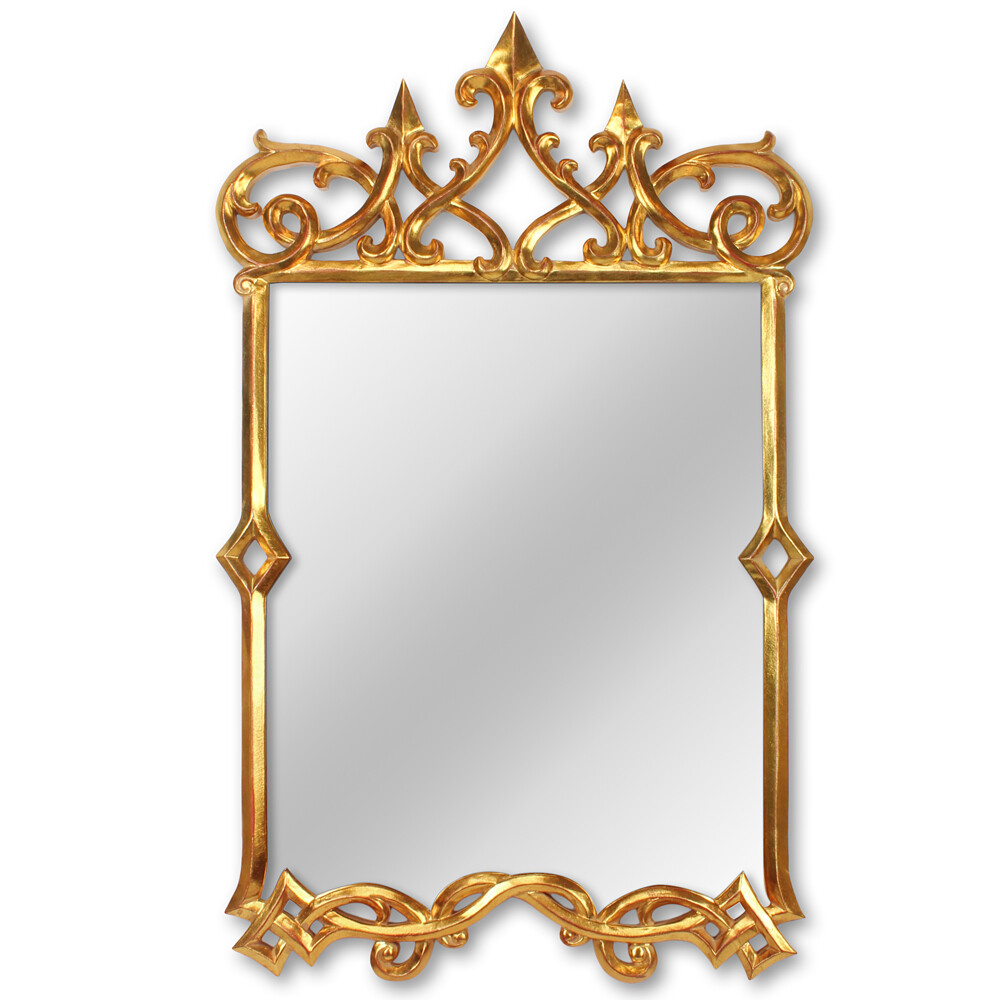 Зеркало настенное прямоугольное с резьбой золотое &quot;Маргарет Голд&quot;