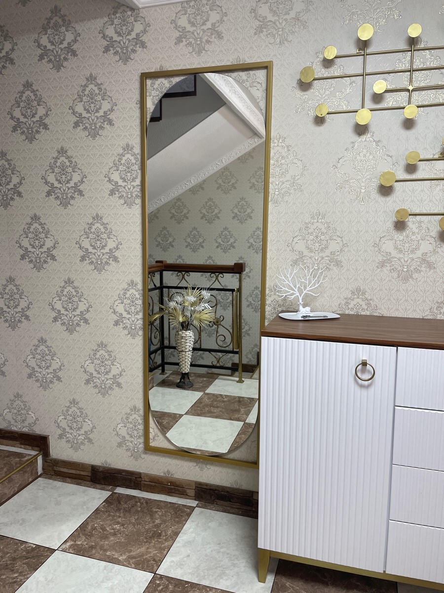 Зеркало в белой раме настенное овальное 180 x 60 см Kvaden White L ...