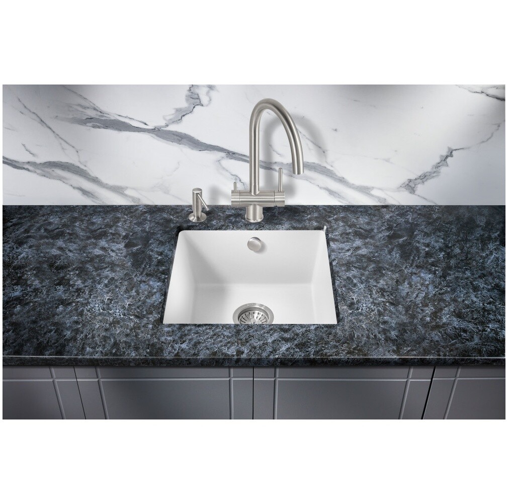 Мойка кухонная белая Milacio Leon 45 Cuarzo MC.77092 - изображение 4
