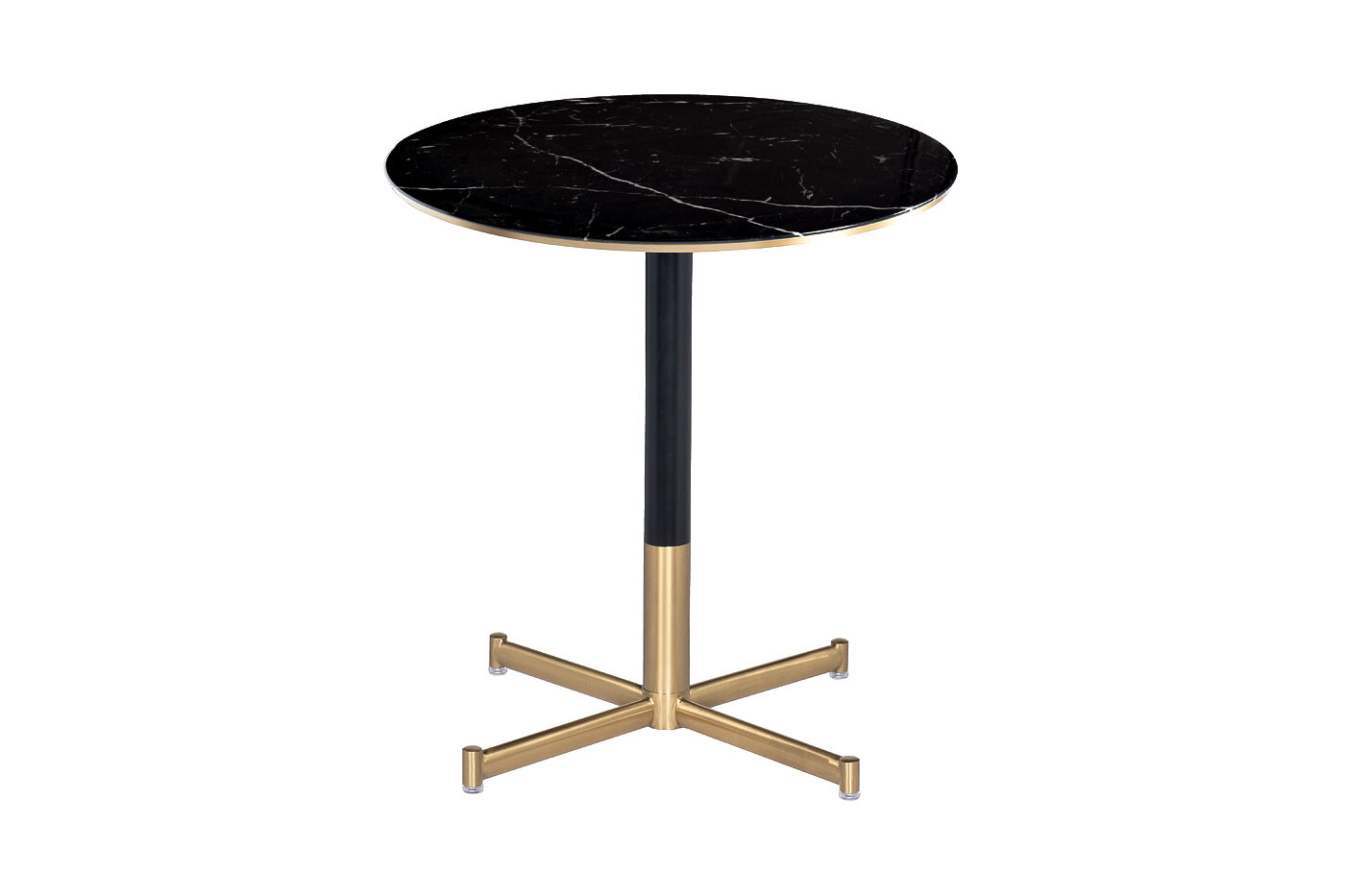 Стол барный круглый с мраморной столешницей черный 70 см