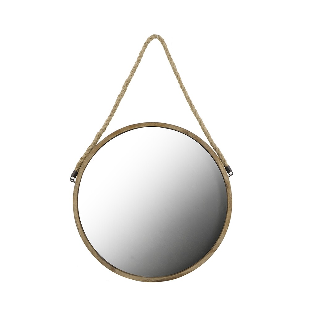 Зеркало настенное круглое в деревянной раме 48см Glasar
