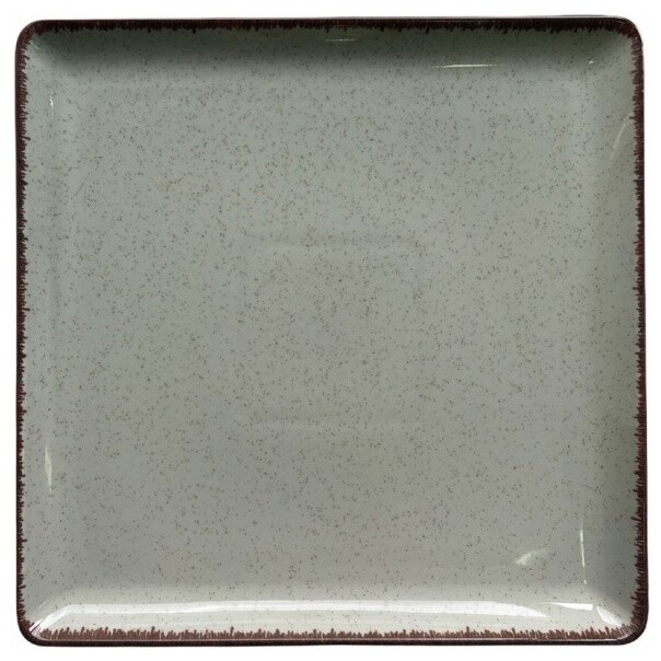 Тарелка фарфоровая квадратная 25 см мятная Pearl