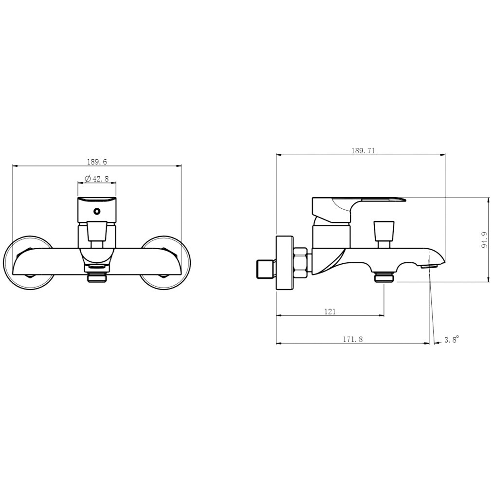 Смеситель для ванны с душем настенный хром Stworki "Копенгаген" S42100CR - изображение 10