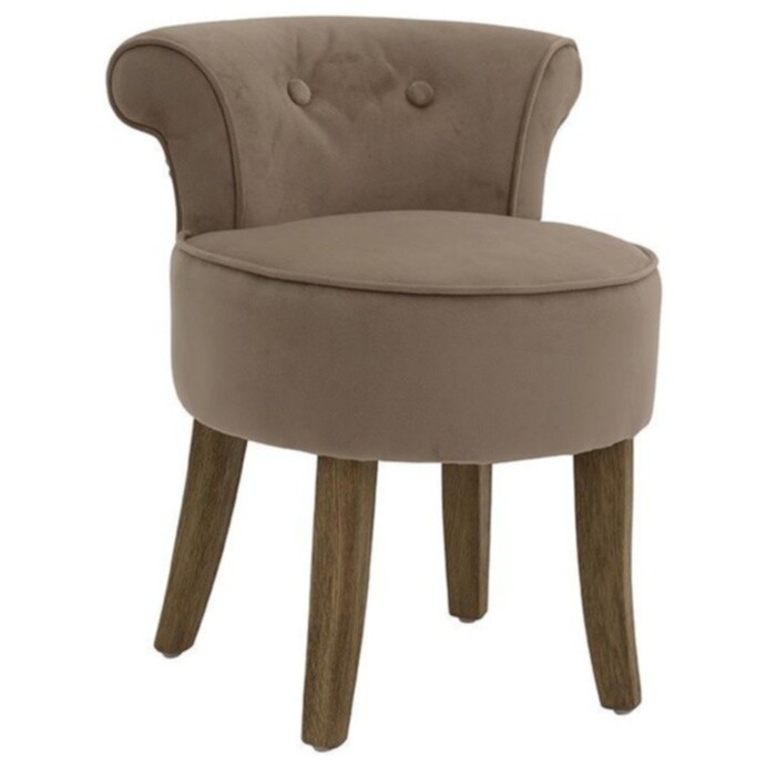 Кресло с мягкой спинкой на деревянных ножках коричневое