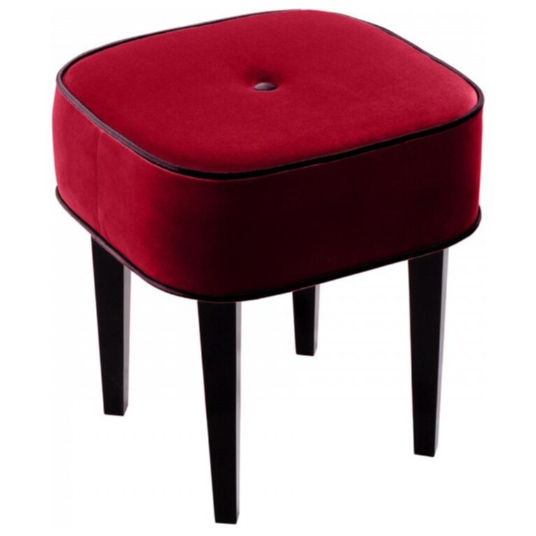Табурет с мягким сиденьем красный с черными ножками Handy SQ