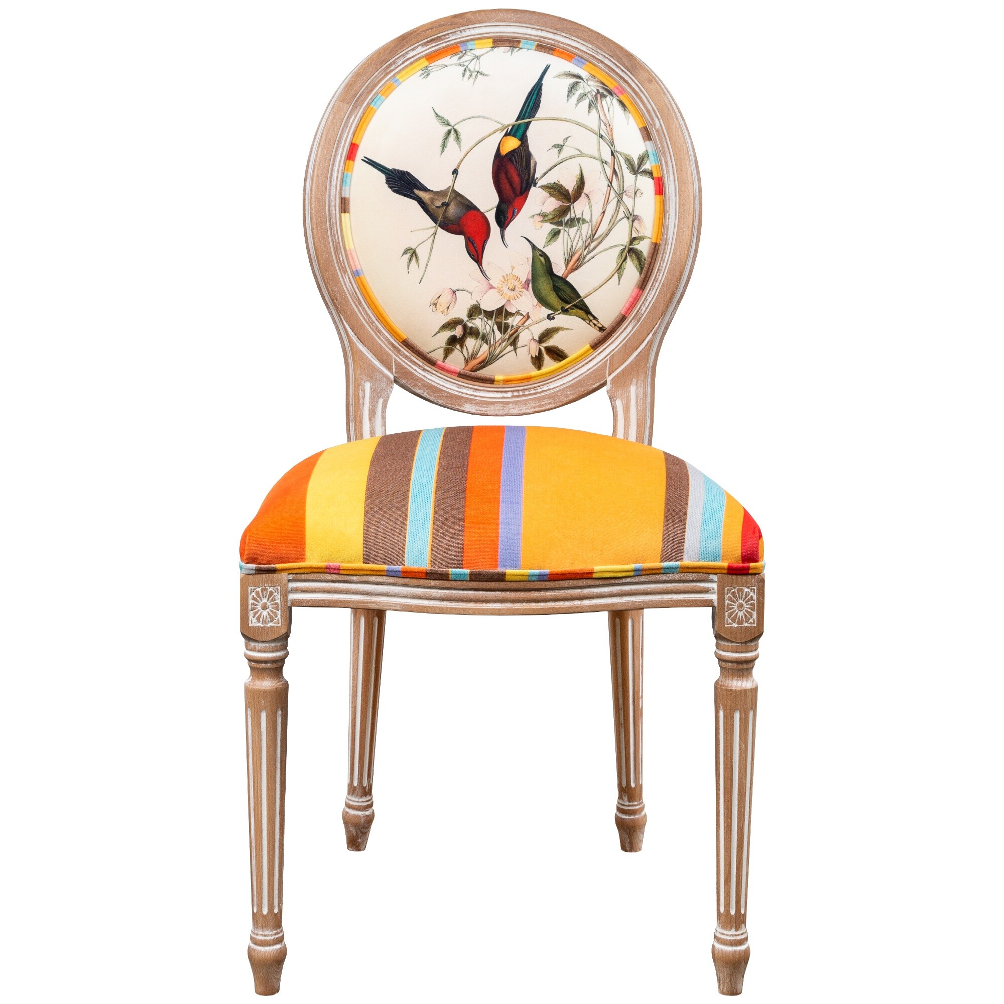 Деревянный стул с мягким сиденьем оранжевый &quot;Птицы Солнца 4&quot; 23062704
