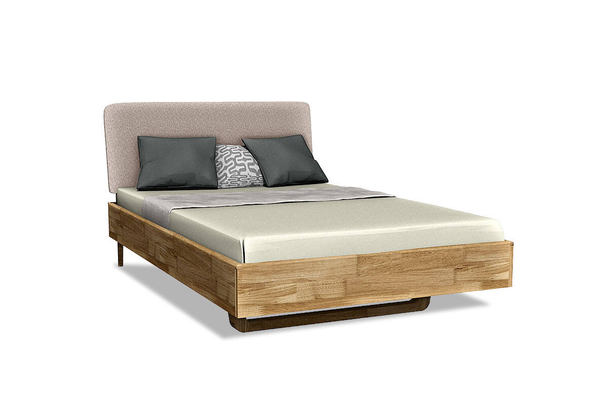 Кровать полутораспальная светло-коричневая с бежевым изголовьем 120х200 см Wallstreet
