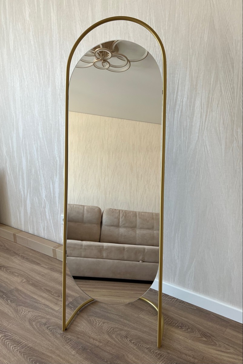 Зеркало напольное овальное в золотой раме 163 х 54 см Еvelum Gold ...