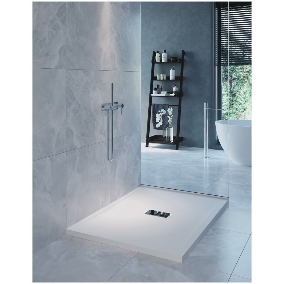 Душевой поддон из искусственного камня прямоугольный 80x120 см белый Creto Etna 2-0034 - изображение 4