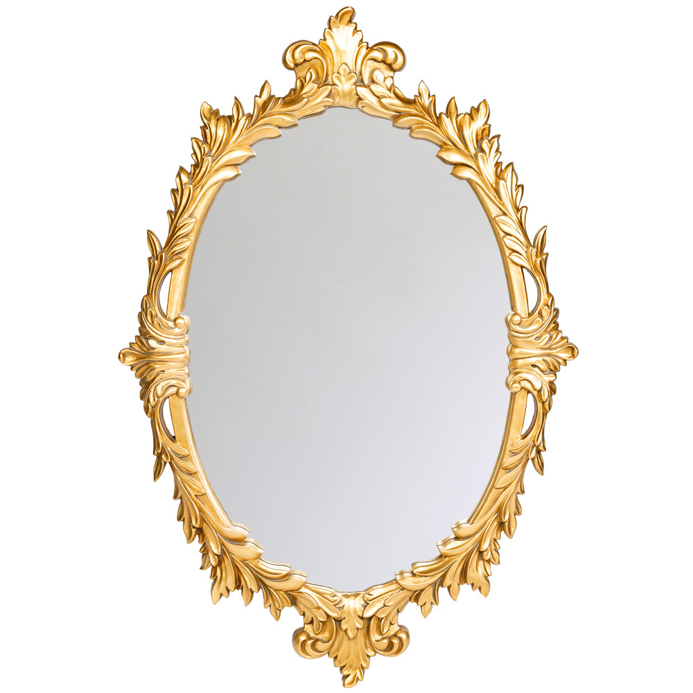 Зеркало овальное настенное золотое с резьбой &quot;Диодора&quot;