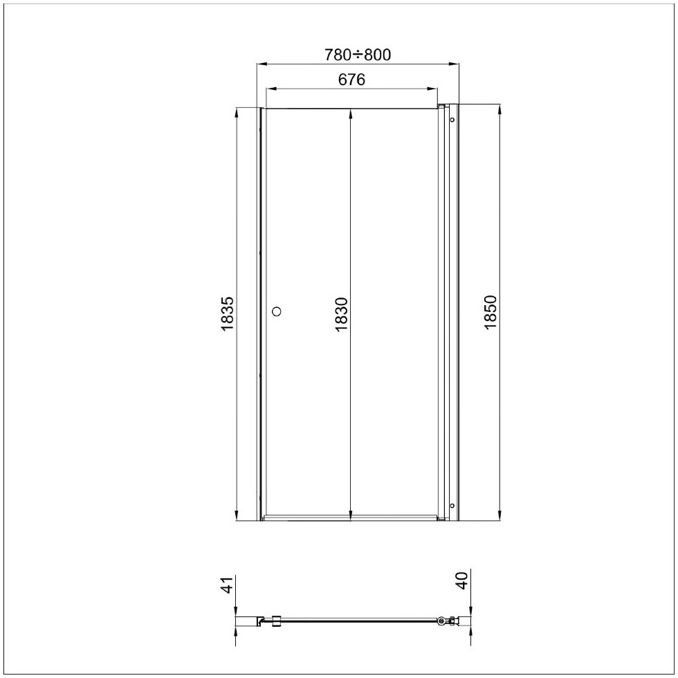 Душевая дверь распашная стеклянная 185х80 см хром "Уно" Triton Щ0000036857 - изображение 9