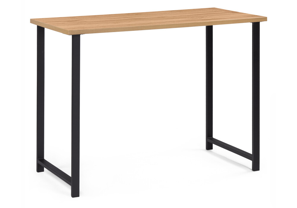 Барный стол с деревянной столешницей 120х50х110 дуб вотан , черный &quot;Дилан Лофт&quot;