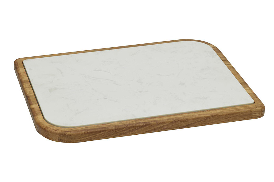 Доска разделочная для сыра со вставкой из мрамора белая 37 см Legnoart
