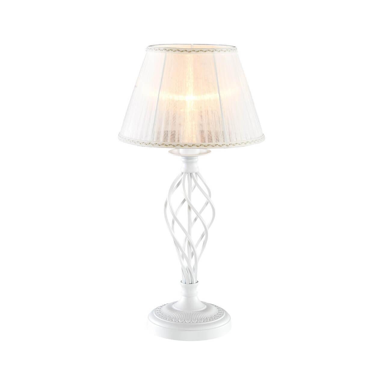 Настольная лампа белая с абажуром и витой ножкой &quot;Ровена&quot; CL427810