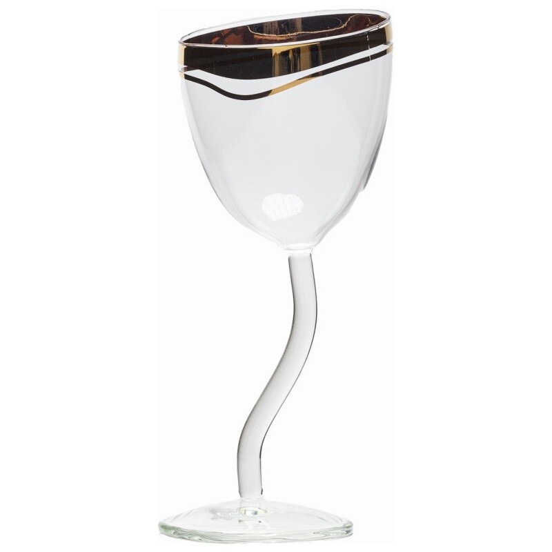 Бокал для вина стеклянный 20,5х8,8 см прозрачный, золотой Regal