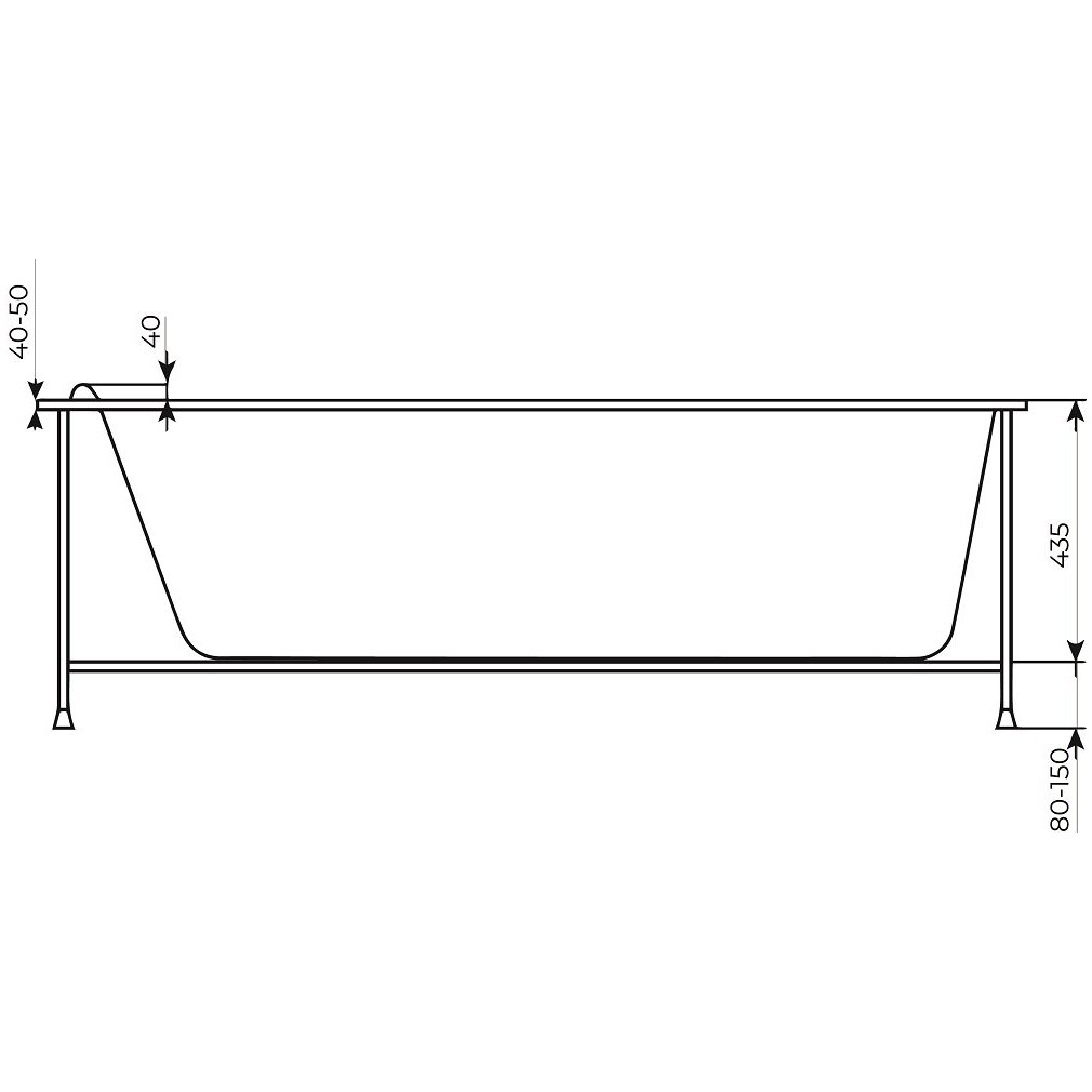 Ванна акриловая прямоугольная 70х170 см белая Creto Etna 1-1133 - изображение 14