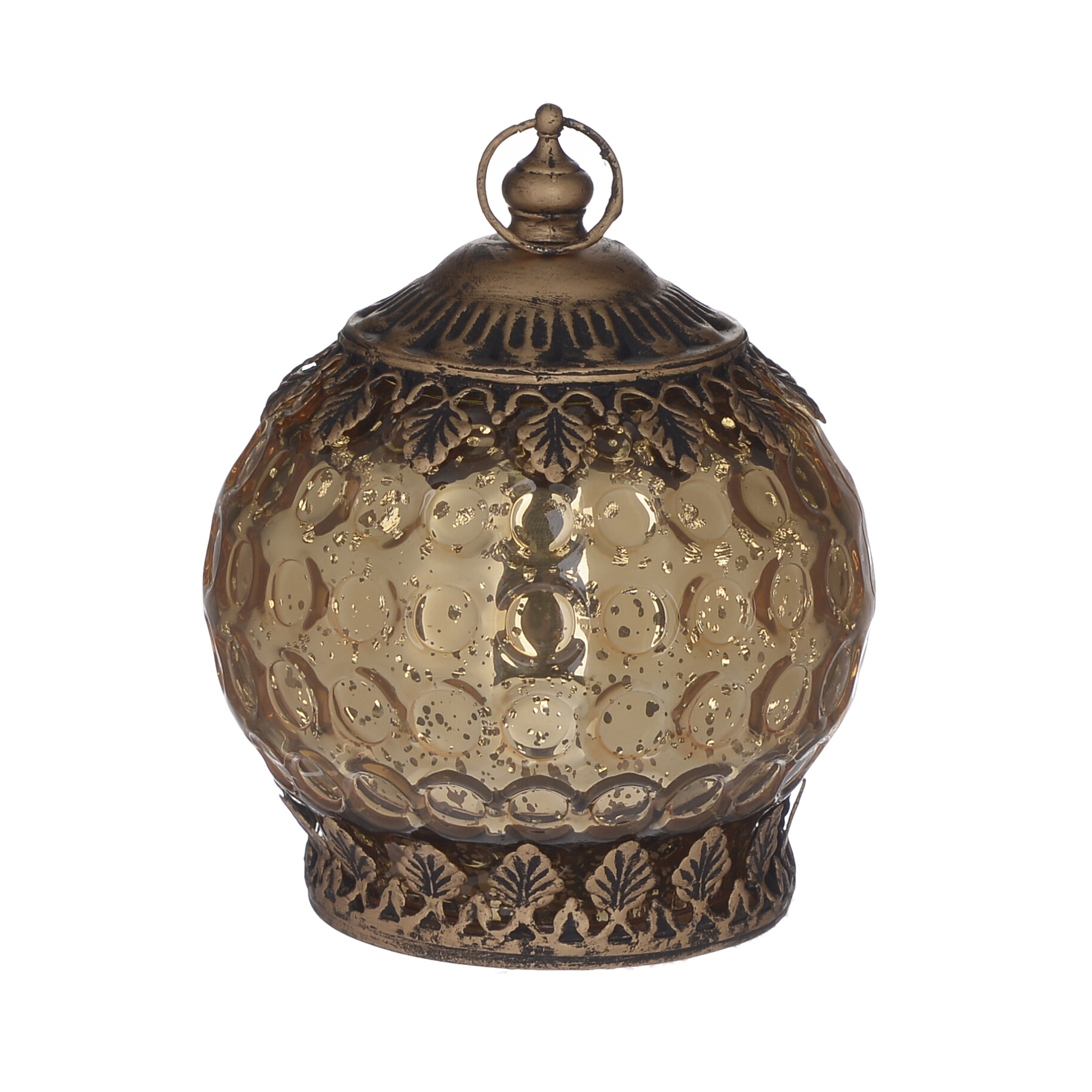 Фонарь металлический со светодиодной лампой 13 см золото Ivory Ace