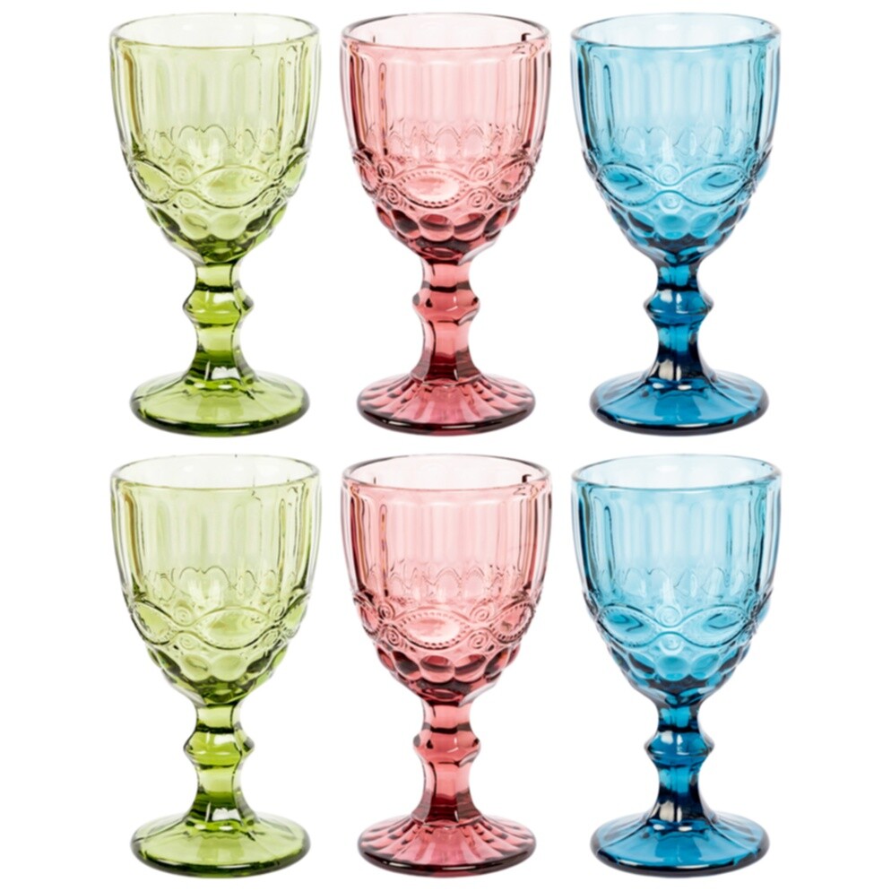 Набор бокалов из 6 штук стеклянный разноцветный «Дольче»