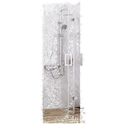 Душевая дверь распашная 120х200 см прозрачная, белая, хром Wasserkraft Aller 10H05LWHITE - изображение 11