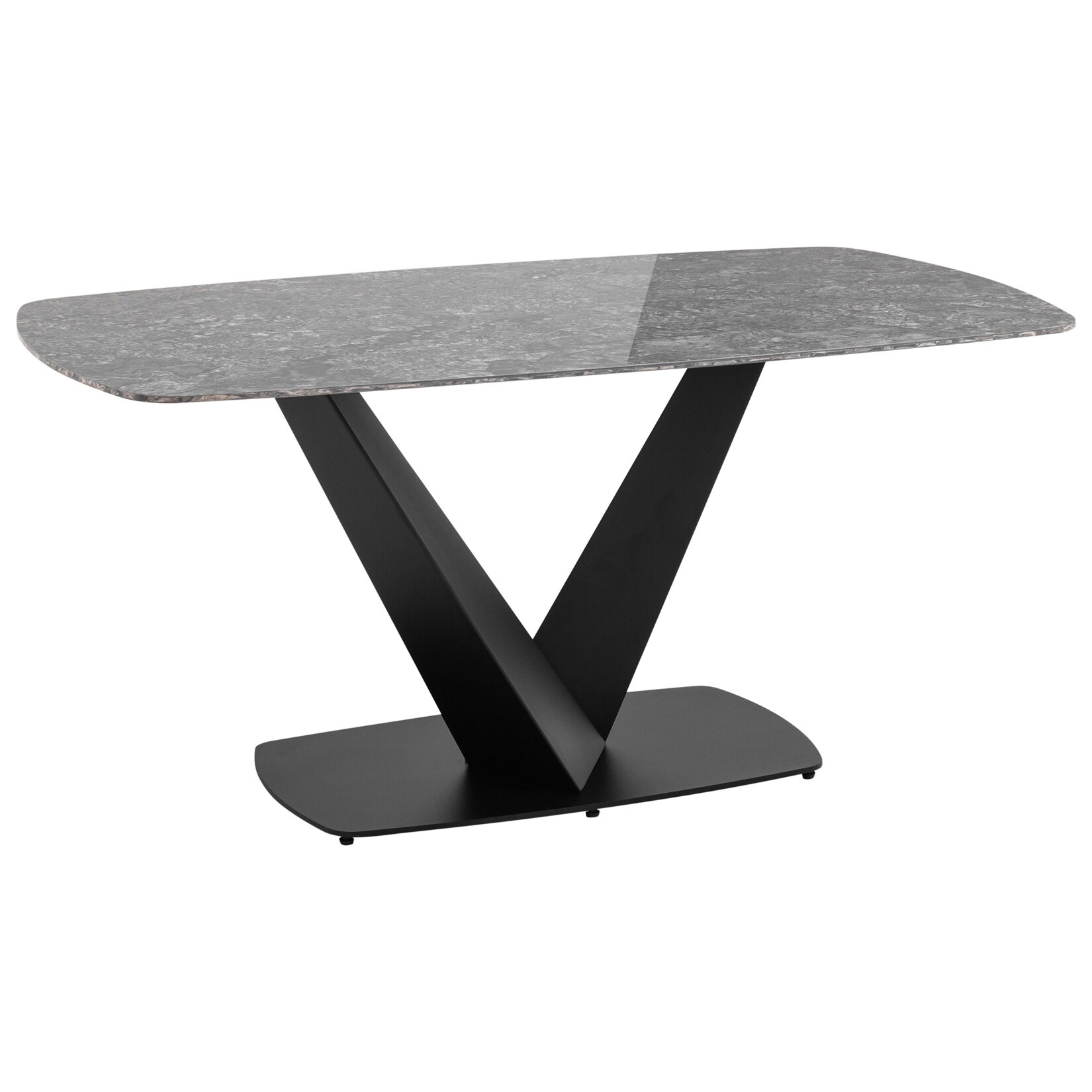 Обеденный стол прямоугольный с керамической столешницей 90х160 см черный &quot;Аврора&quot;