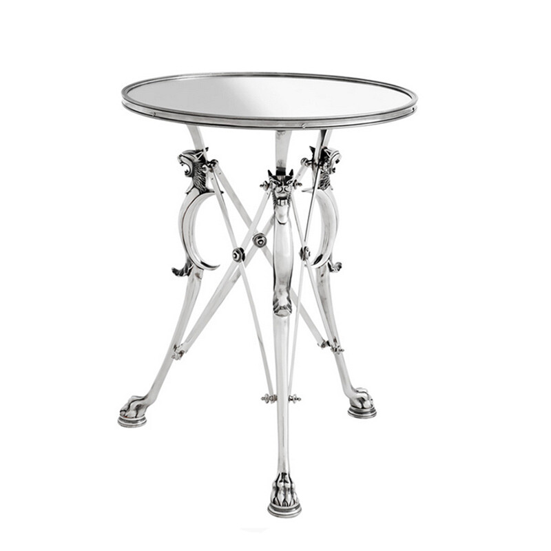 Кофейный столик круглый с фигурными ножками серебряный Belfort от Eichholtz
