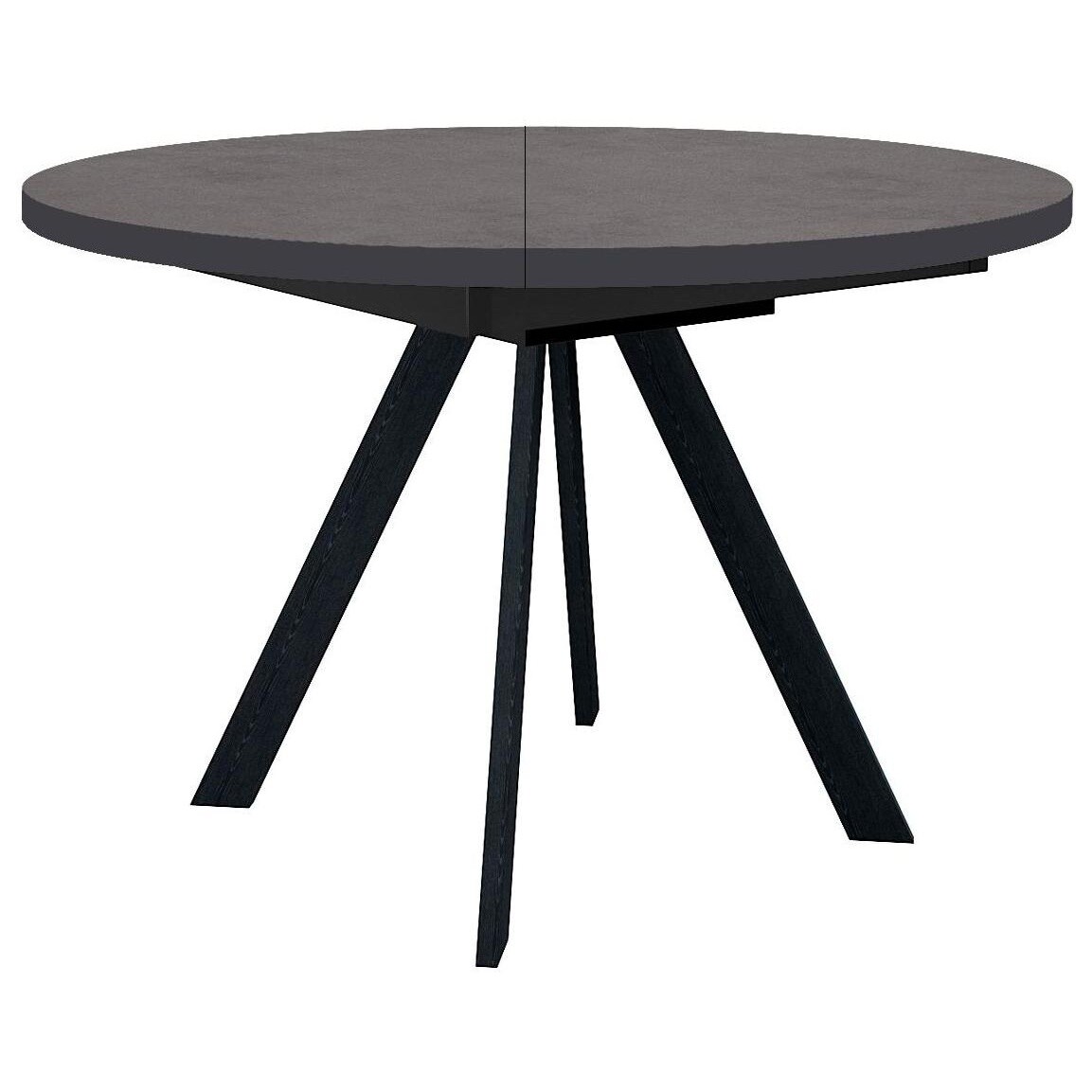 Обеденный стол круглый раздвижной хромикс бронза, черный RD100