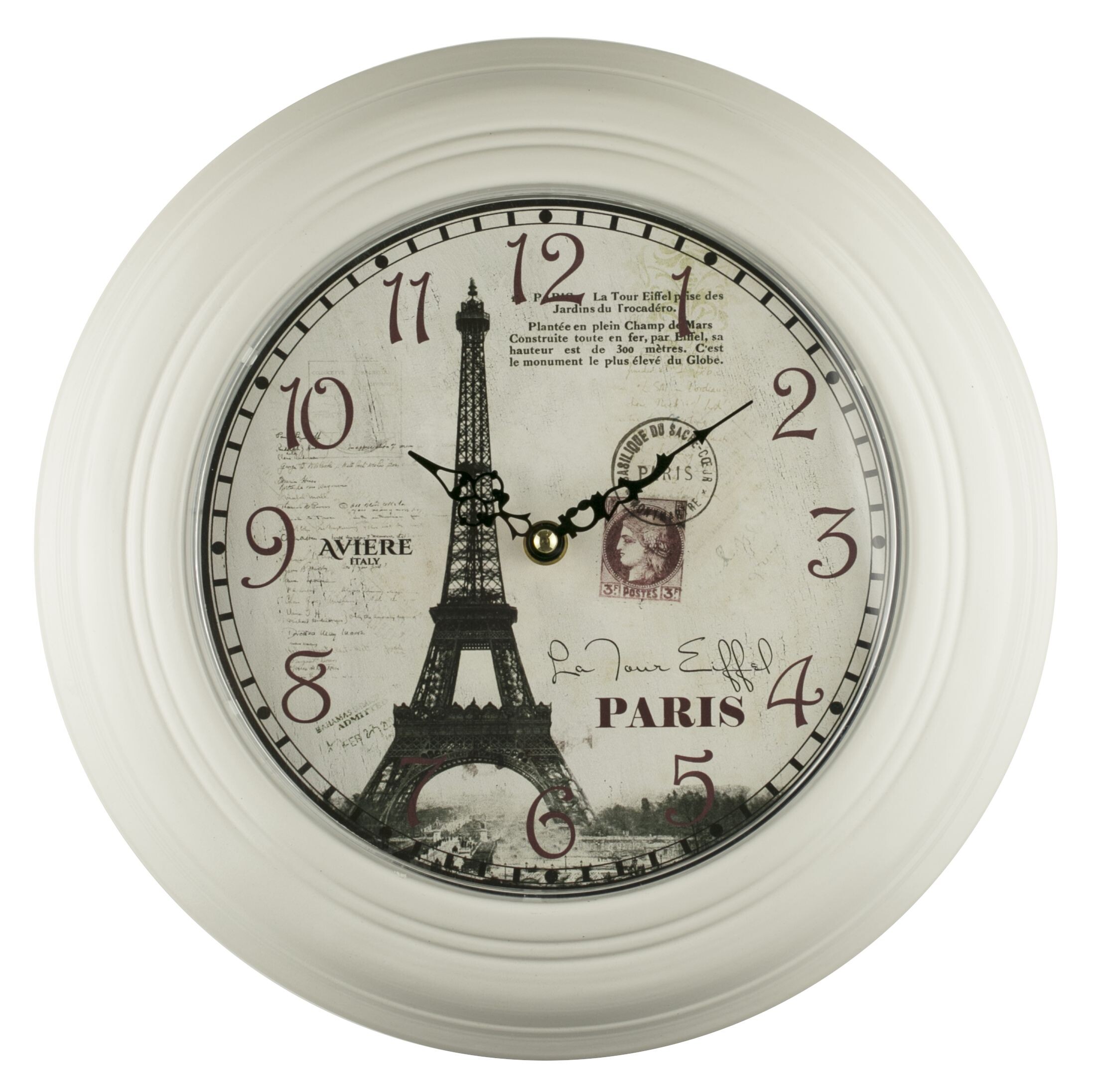 Часы настенные металлические 32 см светло-серые с черным Aviere