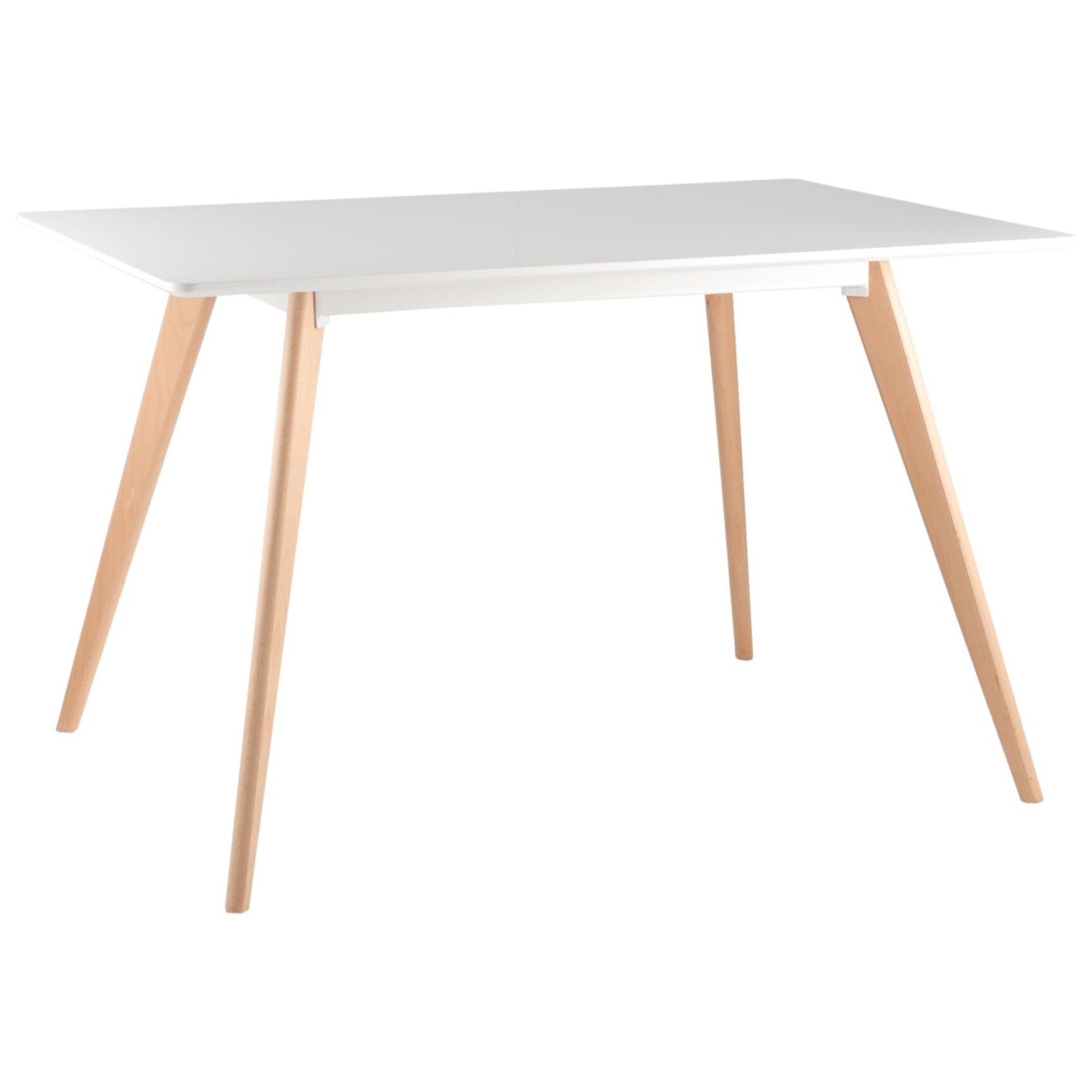 Обеденный стол белый с деревянными ножками 120х80 см Frank
