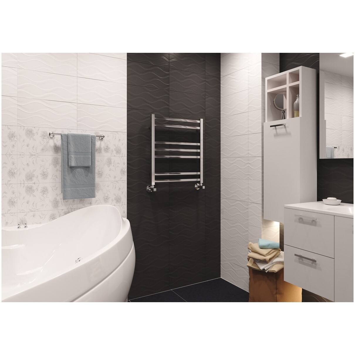 Полотенцесушитель водяной 50х60 см хром Lemark Unit LM45607 П7 - изображение 4