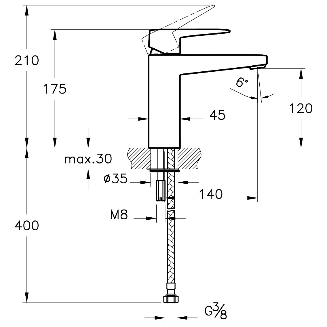 Смеситель для раковины однорычажный хром Vitra Root Square A42731EXP - изображение 4
