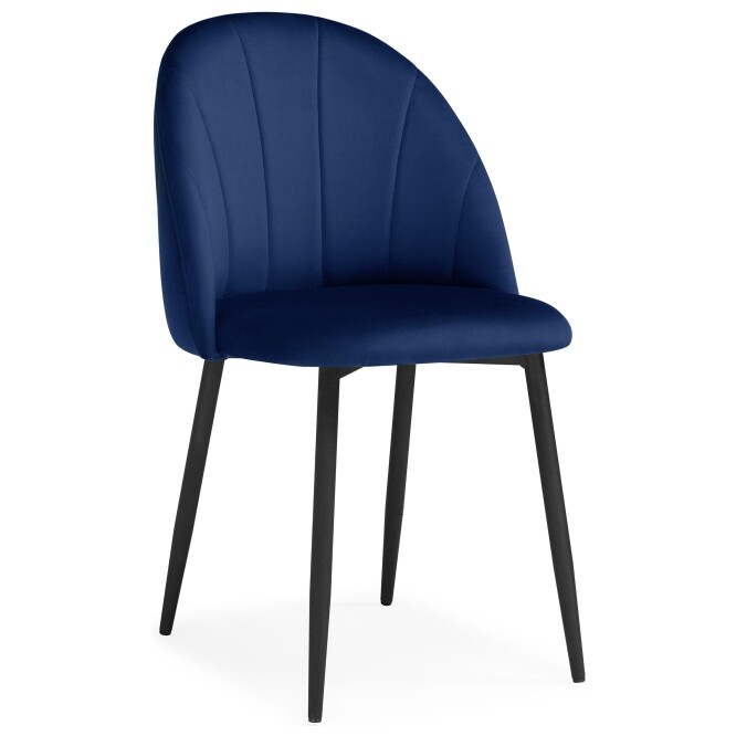 Обеденный стул на металлических ножках синий, черный &quot;Логан&quot;