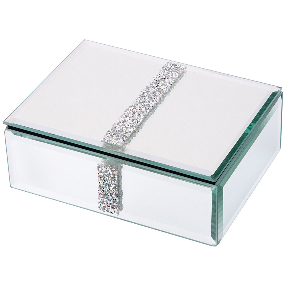 Шкатулка стеклянная с серебром 16х12 см Luxury