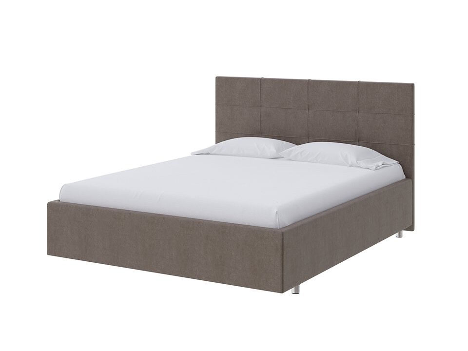 Кровать двуспальная велюровая кофейная 160x200 см Neo
