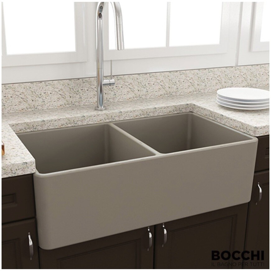 Мойка кухонная двойная бежевый кашемир Bocchi Lavetto 1139-011-0120-03 - изображение 4