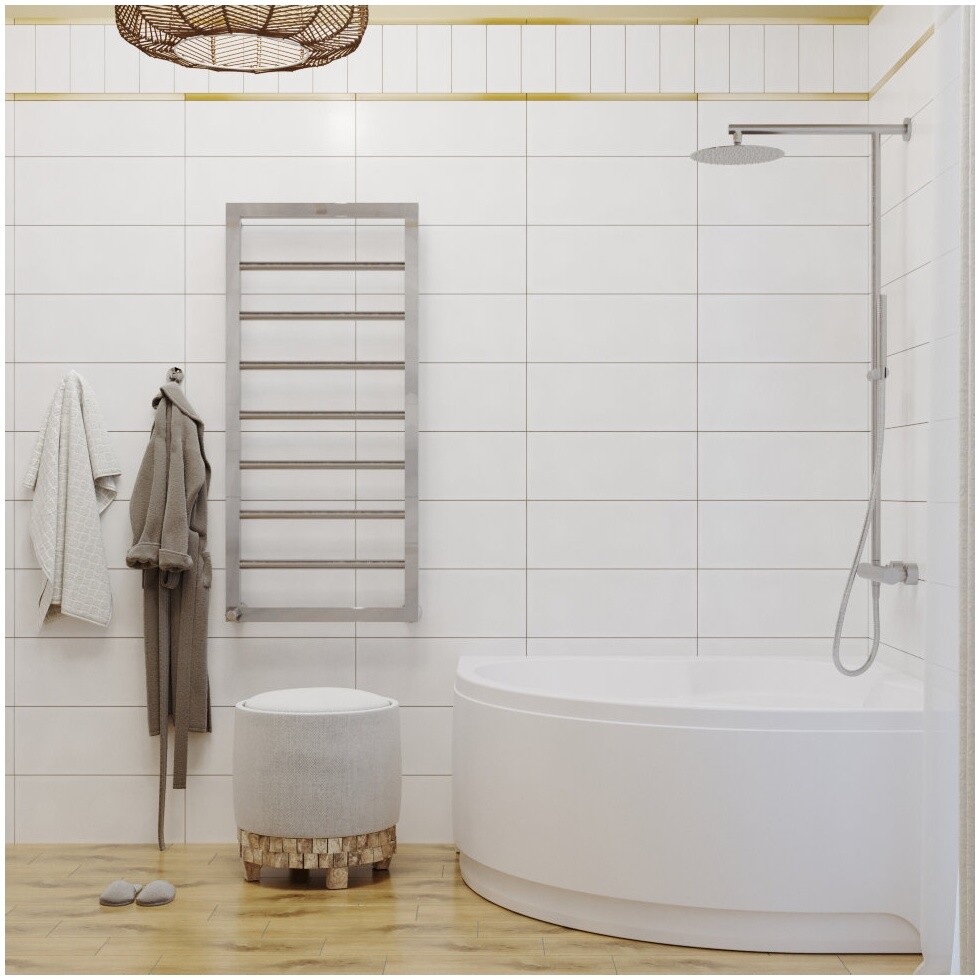 Ванна угловая акриловая 120х120 см обрезанная белая 1ACReal "Мартин" Щ0000045647 - изображение 5