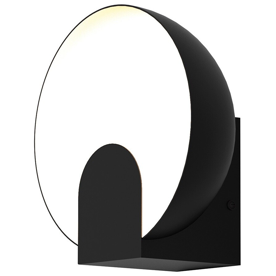 Бра светодиодное алюминиевое круглое 20 см черное Oculo 8590