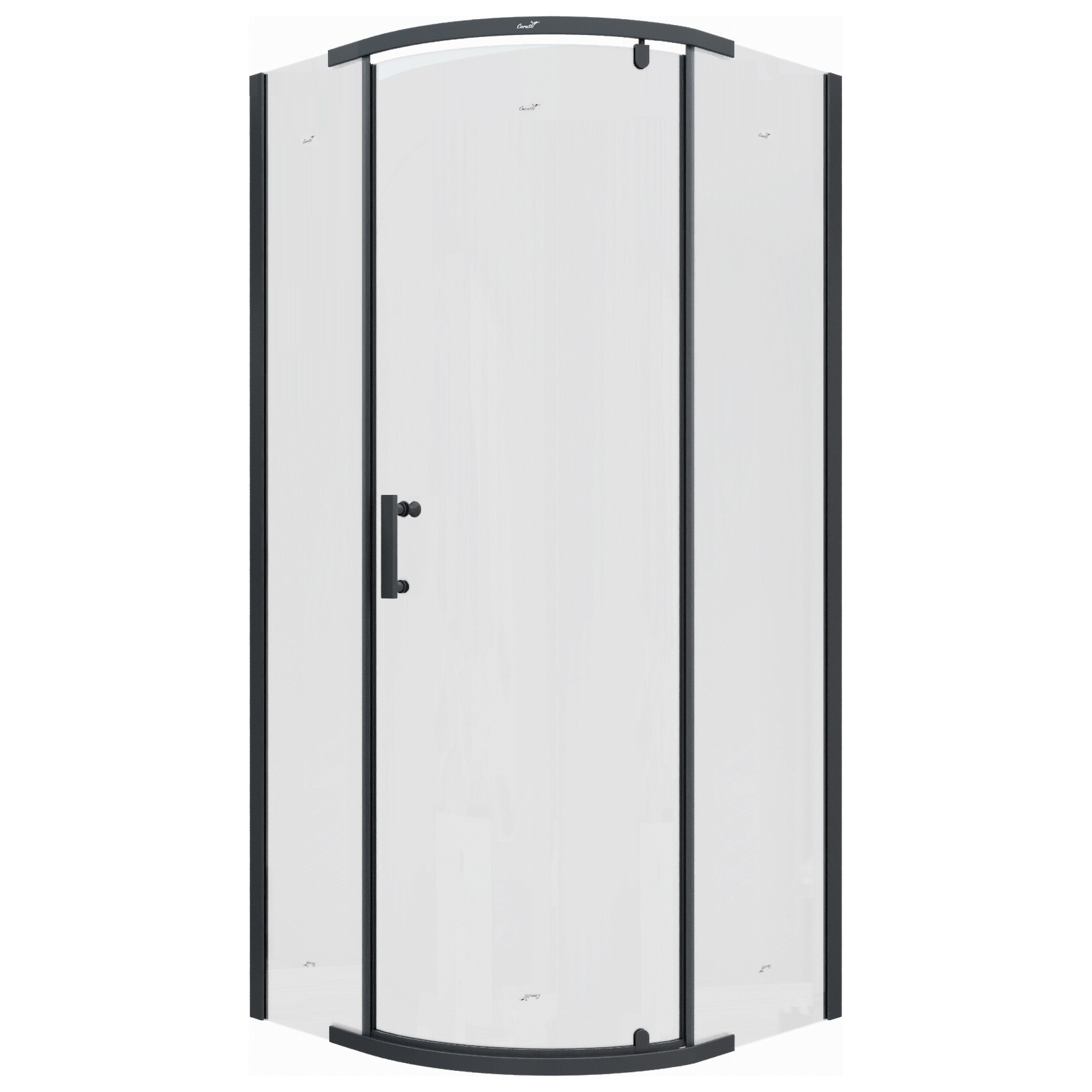 Душевой уголок четверть круга 90x90 см черный Cerutti SPA Korra Z90B