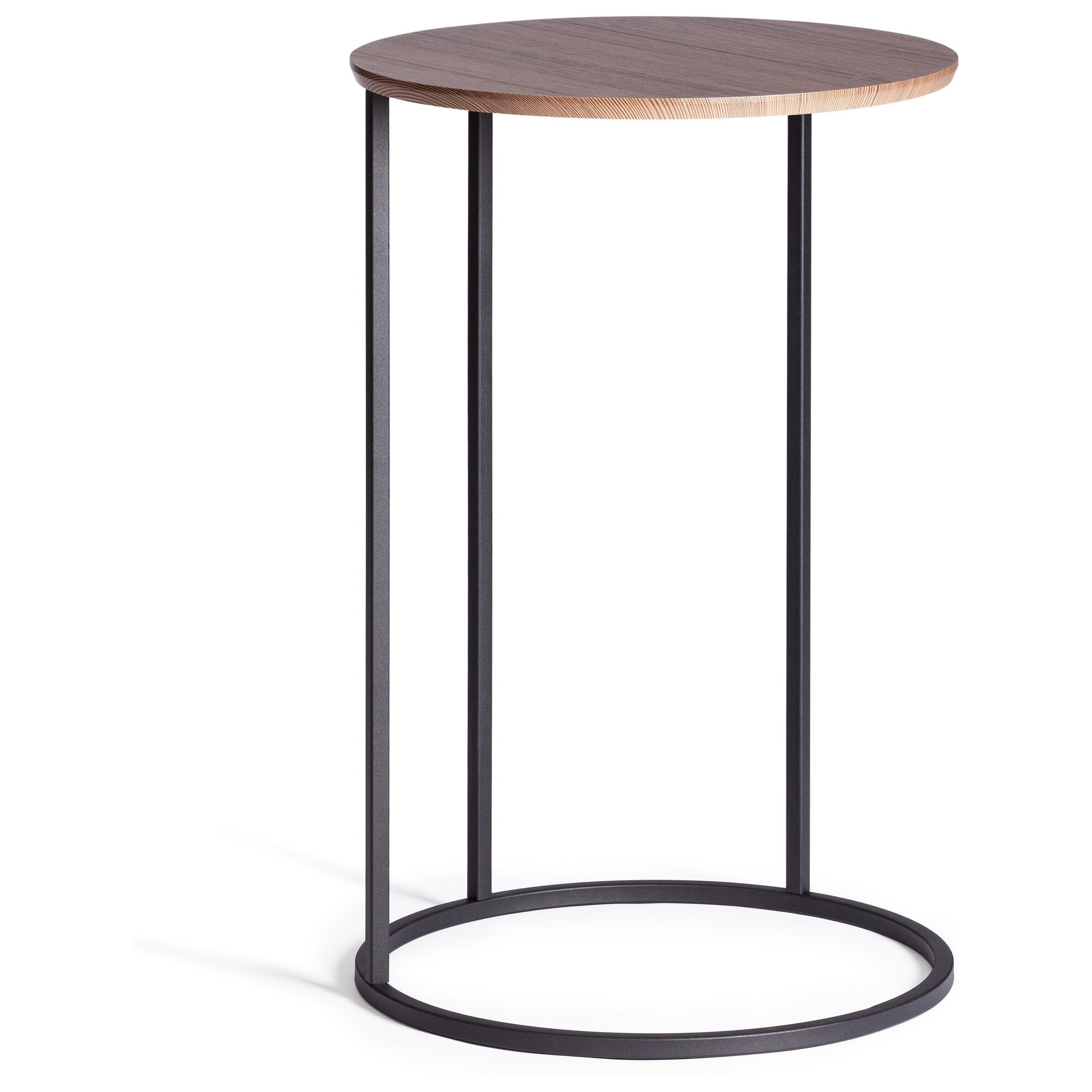 Столик кофейный круглый 45 см акация, черный Mone